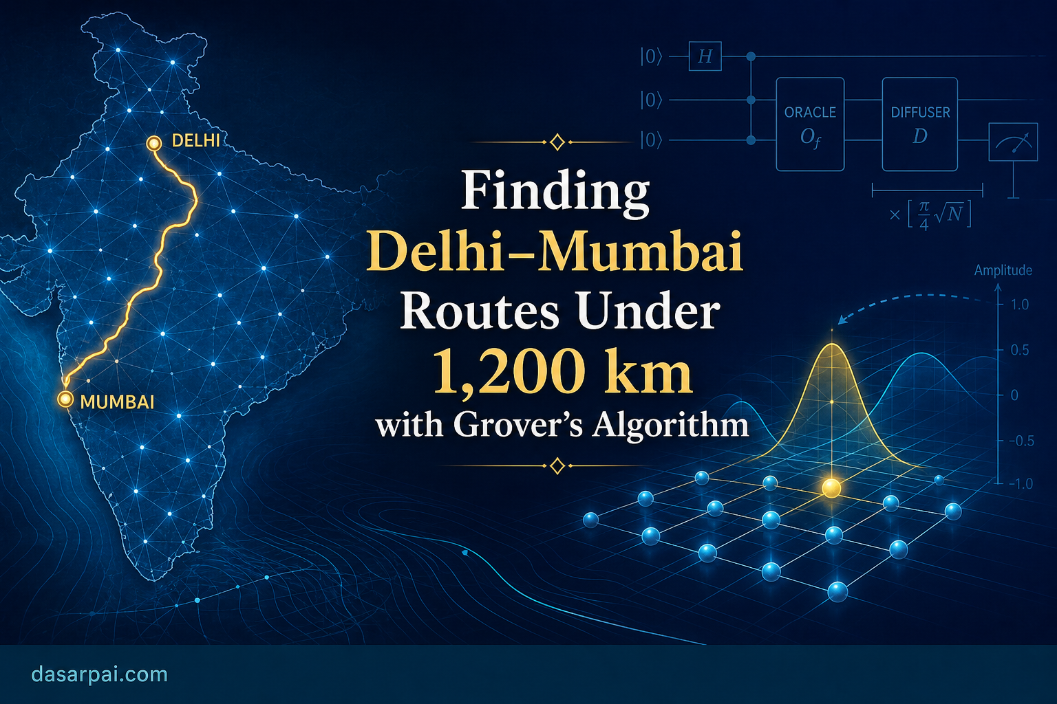 Finding Delhi–Mumbai Routes Under 1,200 km with Grover’s Algorithm