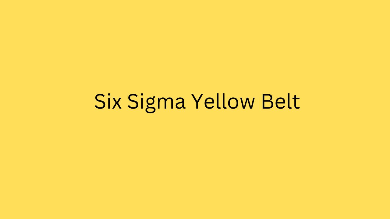 Six Sigma Yellow Belt