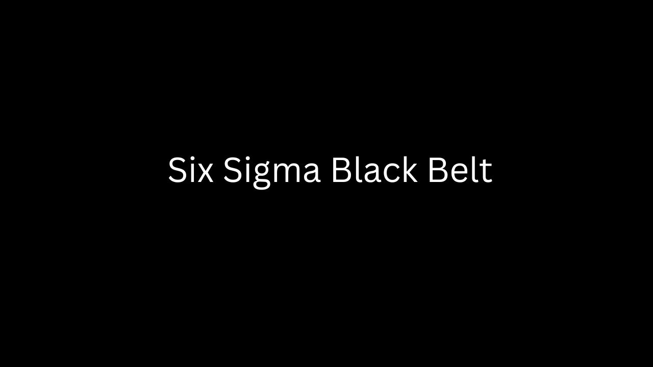 Six Sigma Black Belt