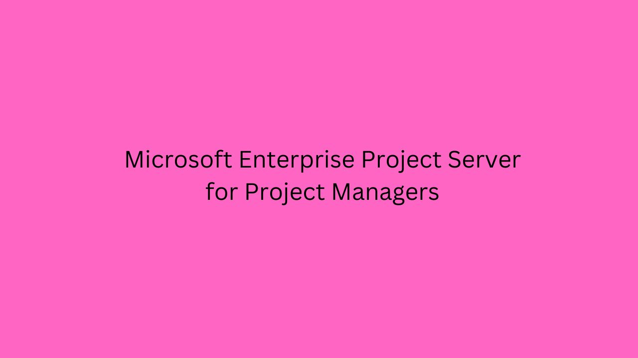 Microsoft Enterprise Project Server For Project Managers