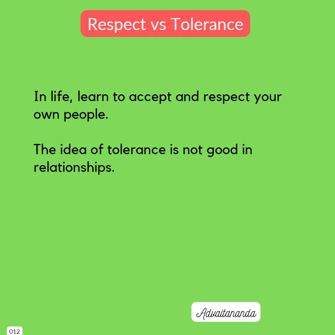 Respect vs Tolerance