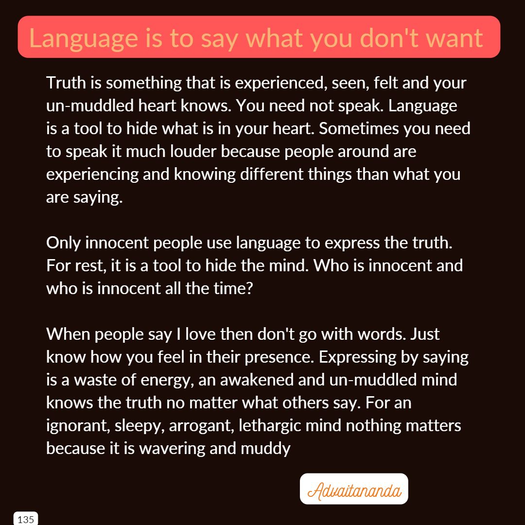 Language is to say what you don’t want