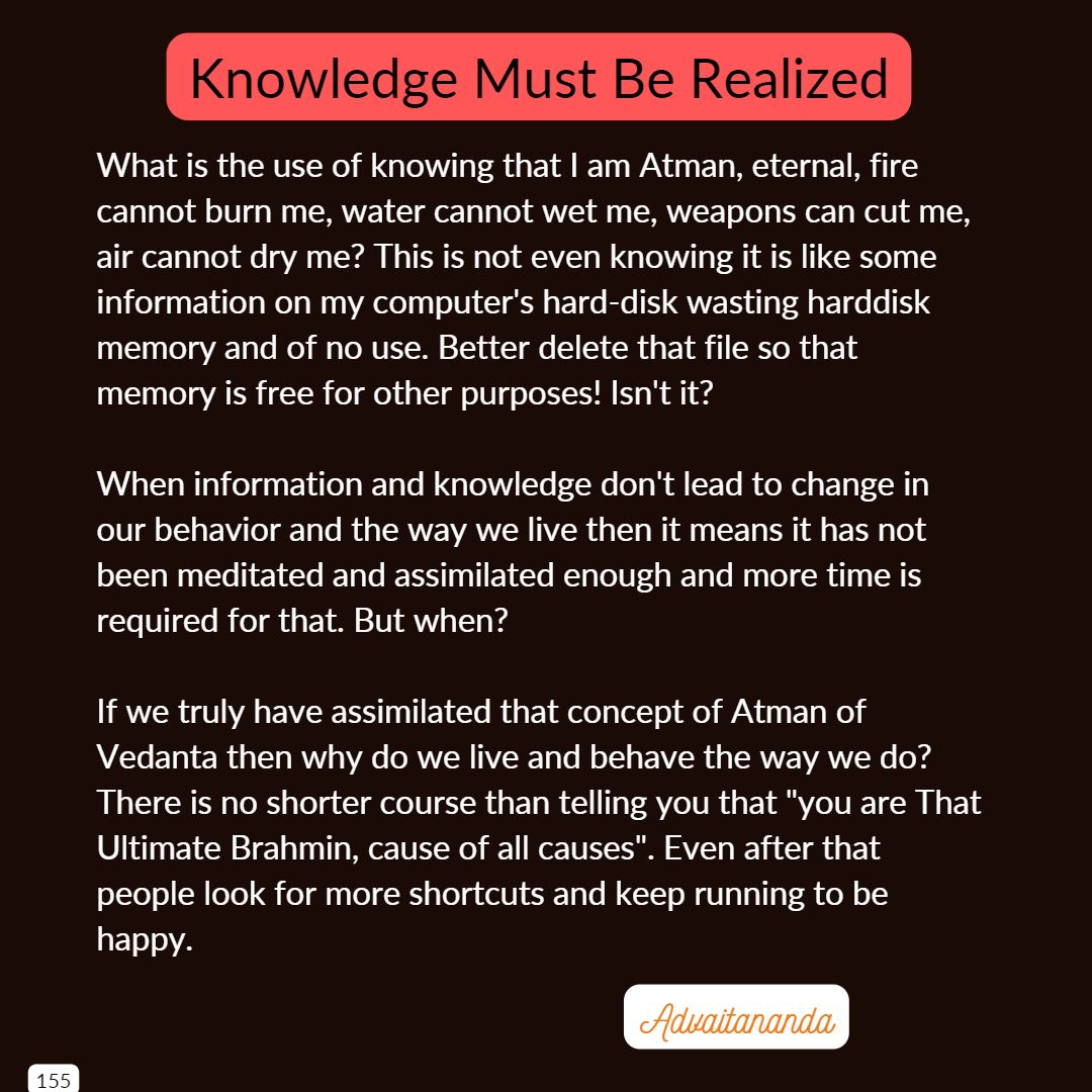 Knowledge Must Be Realized