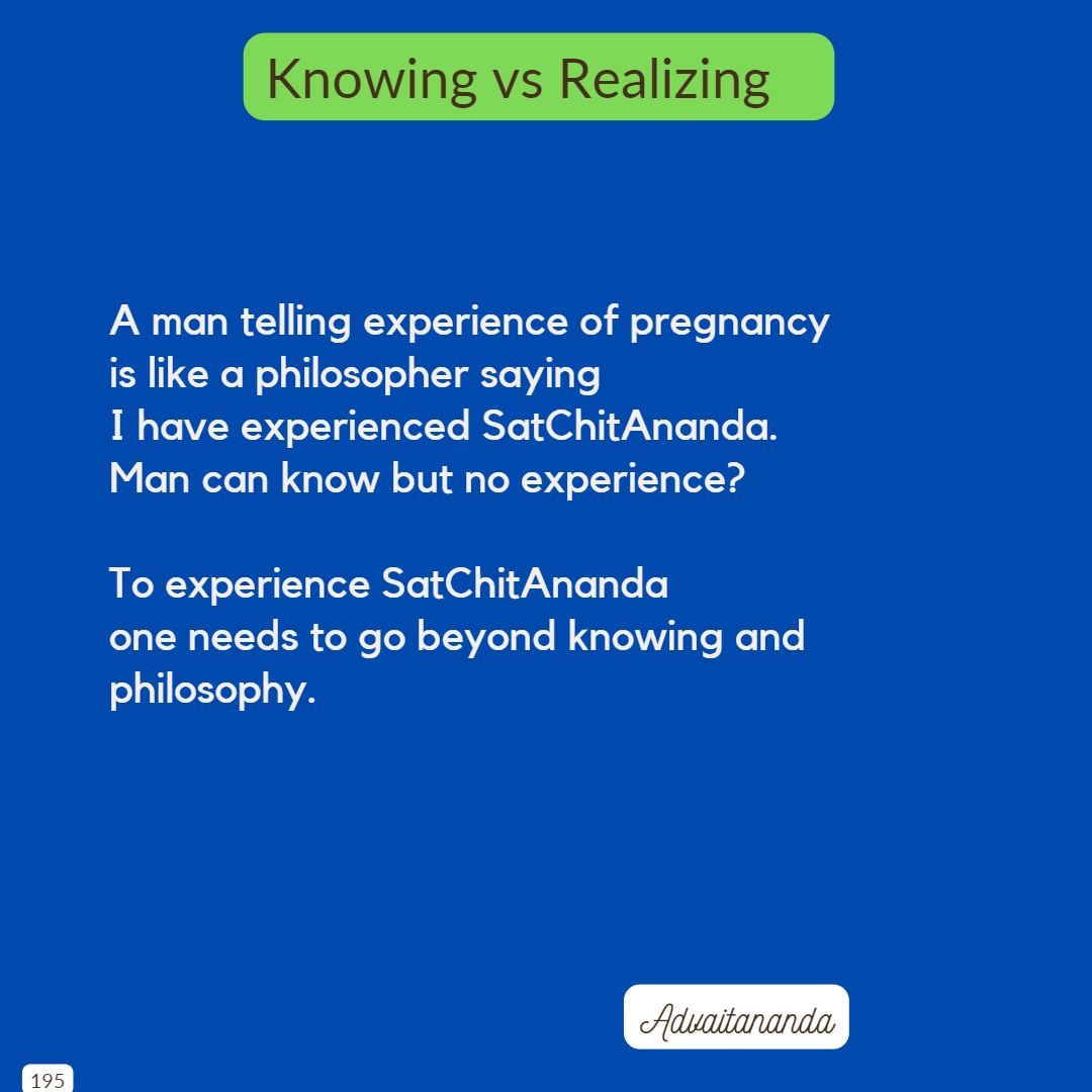 Knowing vs Realizing