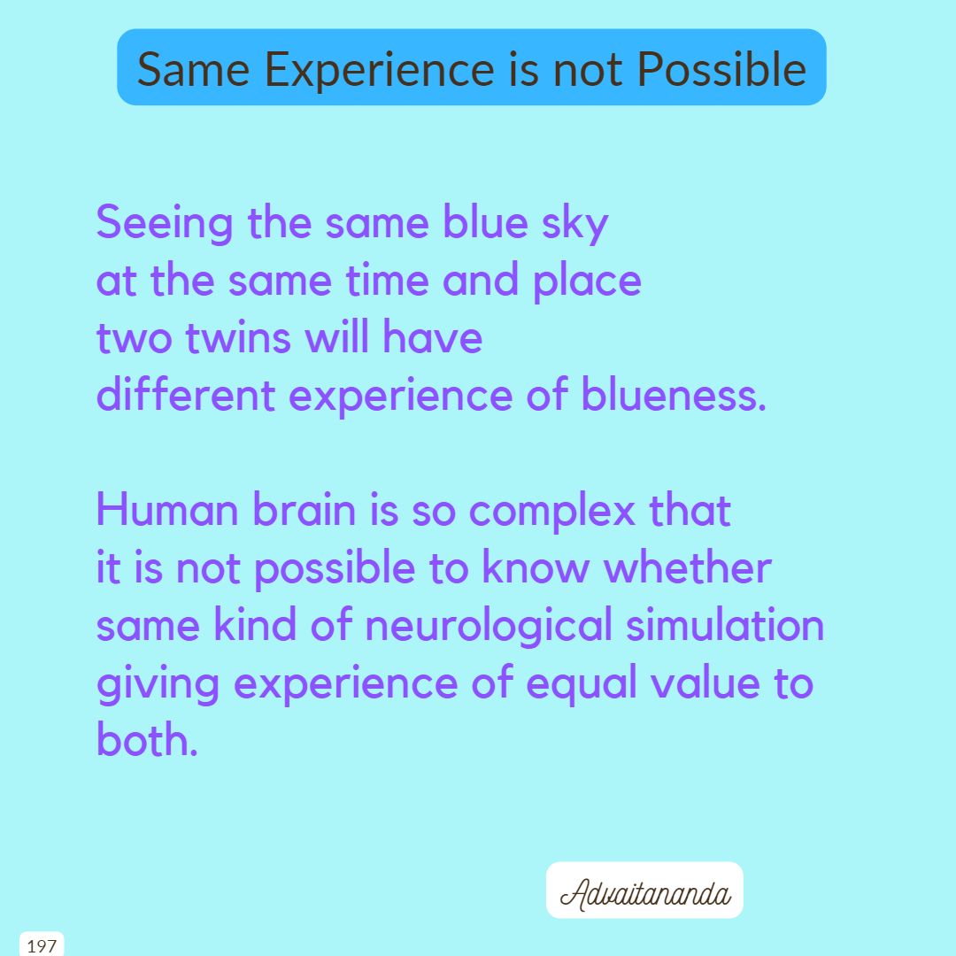 Same Experience is not Possible