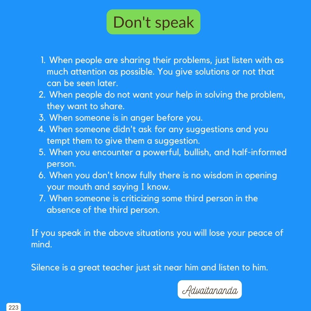 Don’t speak